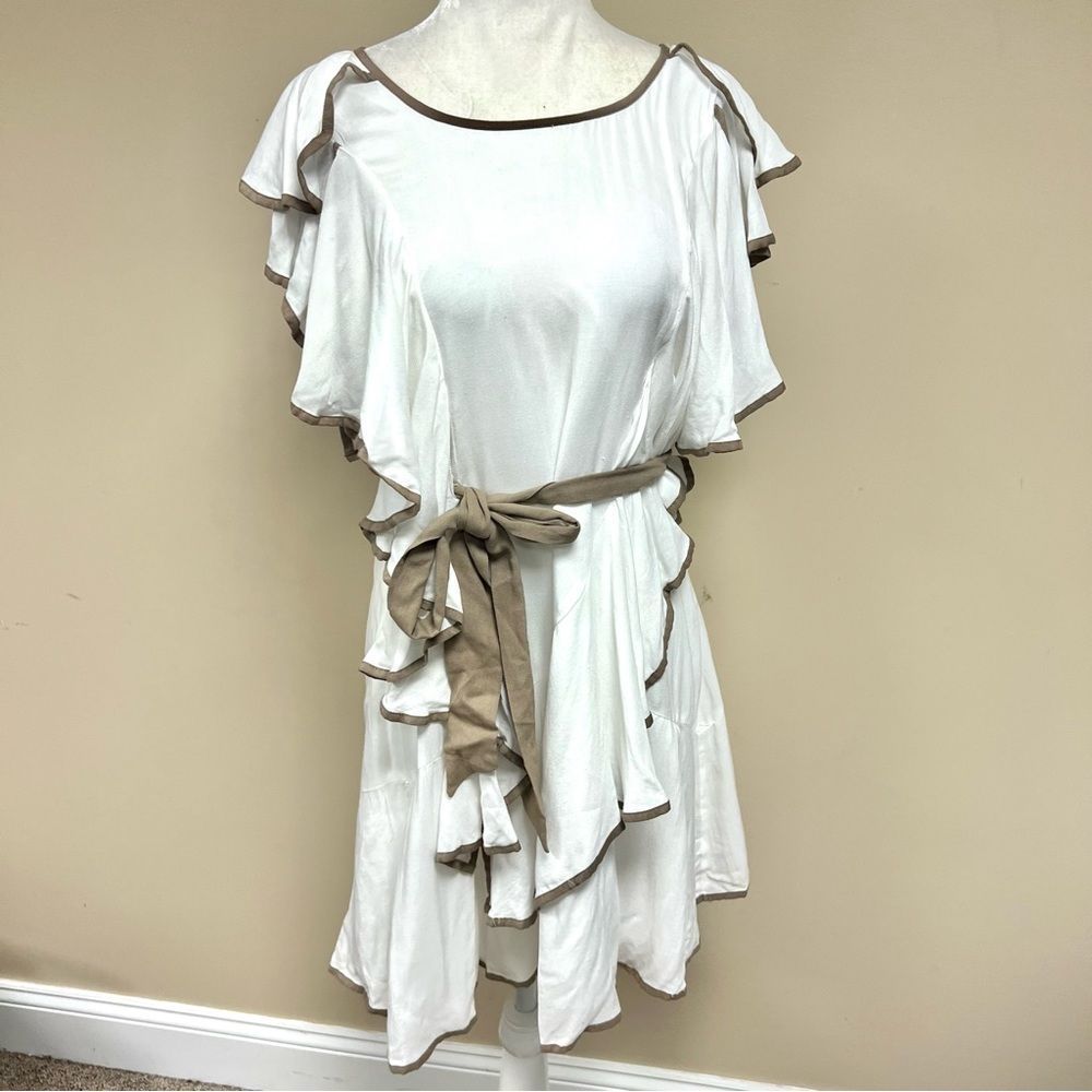 Waterfall dress with tie belt Sz M